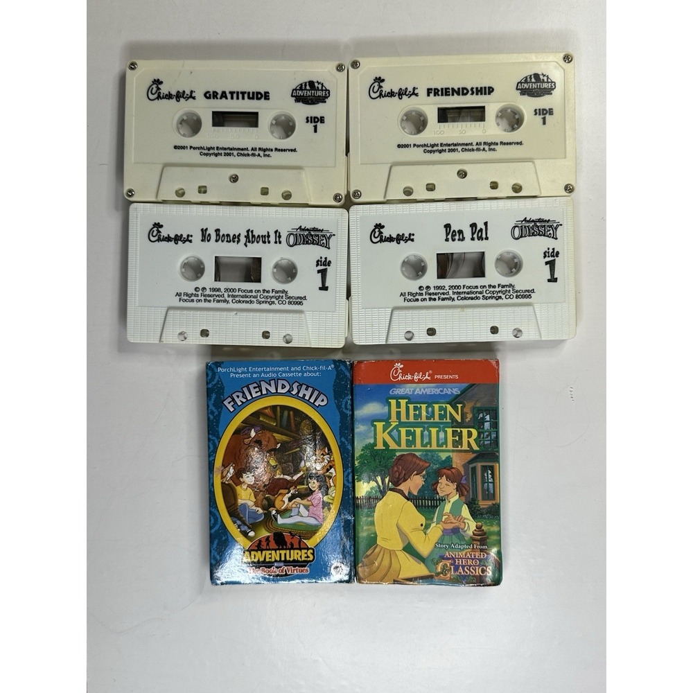 Lot‎ of 6 Chick-Fil-A Cassettes Adventures in Odyssey, Great Americans UNTESTED